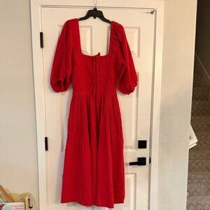 QUINCE Elegant Red Women's Dress LARGE